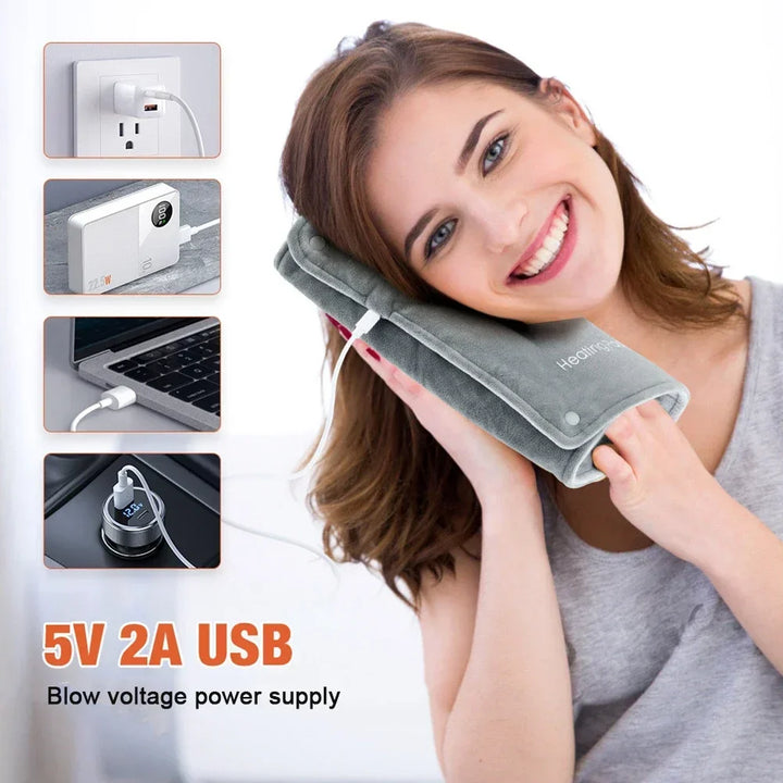 30x48cm Electric Heating Blanket Multifunctional Hot Compress Pad Winter Warm-up Graphene Mat USB Charging Thermal Blanket