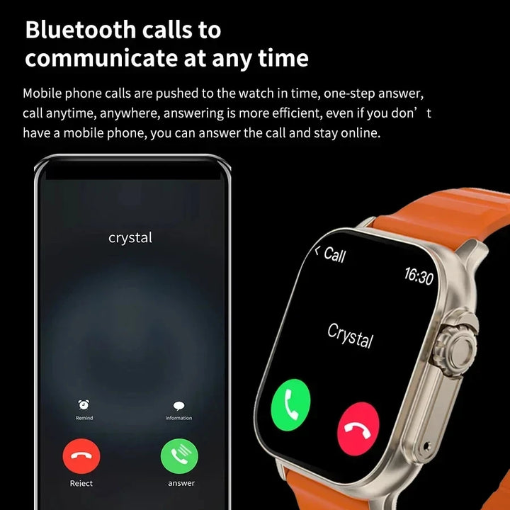 New T900 Ultra Smart Watch Men 49mm Series 9 AMOLED Screen NFC Compass Waterproof For Apple Watch IWO Ultra 9 Call Smartwatch