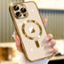 Original Plating Transparent Not Yellowing Case for iPhone 16 15 14 13 12 11 Pro Max Plus Fall Prevention Magsafe Magnetic Cover