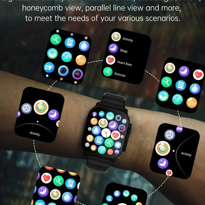 New T900 Ultra Smart Watch Men 49mm Series 9 AMOLED Screen NFC Compass Waterproof For Apple Watch IWO Ultra 9 Call Smartwatch